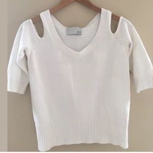 ROI Ivory Cold Shoulder 3/4 Sleeve Blouse Sz S